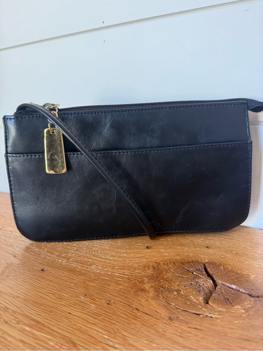 100% Genuine Black Leather Shoulder/Crossbody Giani Bernini Simple Minimalist